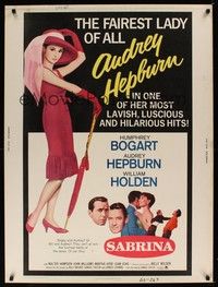 5a011 SABRINA 30x40 R65 Audrey Hepburn, Humphrey Bogart, William Holden, Billy Wilder!