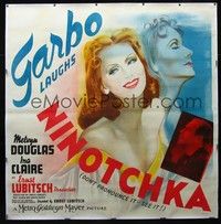 5a247 NINOTCHKA linen 6sh '39 incredible art of beautiful Greta Garbo, directed by Ernst Lubitsch!