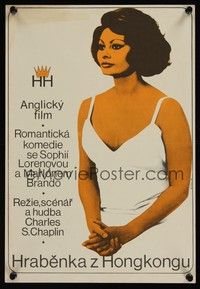 5a114 COUNTESS FROM HONG KONG Czech 11x16 '70 art of sexy Sophia Loren by Foll, Charles Chaplin!