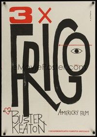 5a107 FRIGO Czech 23x33 '64 Buster Keaton film festival, cool poster design!