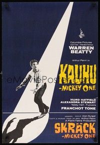 5a038 MICKEY ONE Finnish '65 image of Warren Beatty on the run!