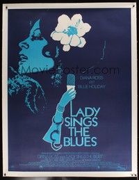 5a279 LADY SINGS THE BLUES linen French 1p '72 wonderful art of Diana Ross as singer Billie Holiday