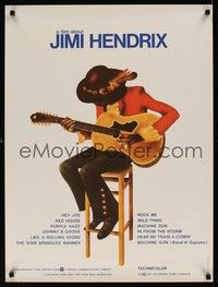 5a143 JIMI HENDRIX French 23x32 '74 artwork of the rock & roll guitar god!