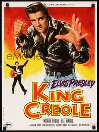 5a154 KING CREOLE French 15x21 R80s great full-length art of Elvis Presley by Mascii!