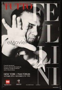 5a081 TUTTO FELLINI Italian 27x39 '93 super close up of the great director Federico Fellini!