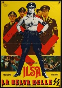 5a087 ILSA SHE WOLF OF THE SS Italian lrg pbusta '75 Dyanne Thorne as Nazi, the SS feared her