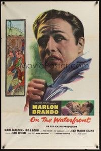 5a004 ON THE WATERFRONT 1sh '54 directed by Elia Kazan, classic image of Marlon Brando!