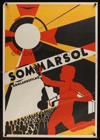5a069 SOMMARSOL VARMLANDSFILMEN Swedish '60s great colorful Strom artwork!