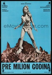 5a054 ONE MILLION YEARS B.C. Yugoslavian '66 full-length sexiest cave woman Raquel Welch!