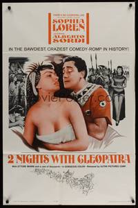 5b008 2 NIGHTS WITH CLEOPATRA 1sh '53 Alberto Sordi, Ettore Manni & super sexy Sophia Loren