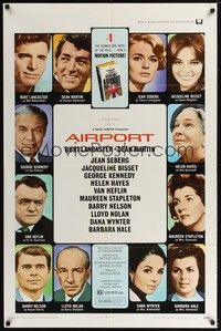 5b031 AIRPORT 1sh '70 Burt Lancaster, Dean Martin, Jacqueline Bisset, Jean Seberg!