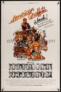 5b042 AMERICAN GRAFFITI 1sh R78 George Lucas teen classic, it was the time of your life!