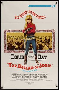 5b071 BALLAD OF JOSIE 1sh '68 great full-length image of quick-draw Doris Day pointing shotgun!