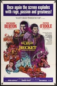 5b081 BECKET 1sh R67 great art of Richard Burton in the title role, Peter O'Toole!