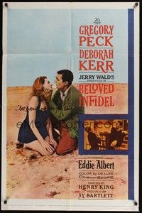 5b087 BELOVED INFIDEL 1sh '59 Gregory Peck as F. Scott Fitzgerald & Deborah Kerr as Sheila Graham!