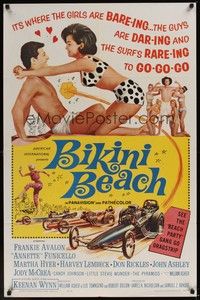 5b095 BIKINI BEACH 1sh '64 Frankie Avalon, Annette Funicello, sexy Martha Hyer!