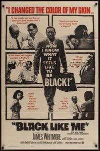 5b102 BLACK LIKE ME 1sh '64 Carl Lerner, James Whitmore, know what it feels like to be black!