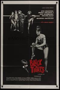 5b105 BLACK TIGHTS 1sh '62 Un Deux Trois Quatre, sexy Cyd Charisse, Zizi Jeanmarie, Shearer!