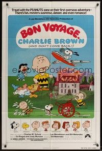 5b126 BON VOYAGE CHARLIE BROWN 1sh '80 Peanuts, Snoopy, Charles M. Schulz art!