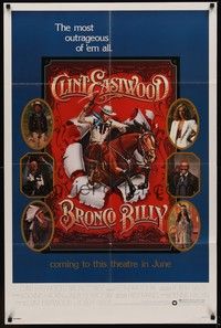 5b144 BRONCO BILLY advance 1sh '80 Clint Eastwood directs & stars, Roger Huyssen art!