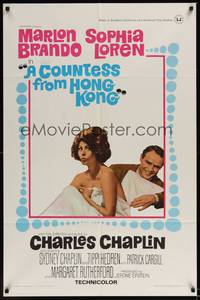 5b208 COUNTESS FROM HONG KONG 1sh '67 Marlon Brando, sexy Sophia Loren, directed by Chaplin!