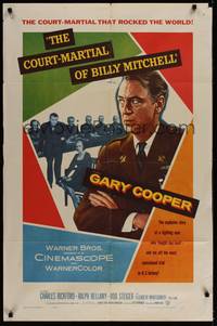 5b209 COURT-MARTIAL OF BILLY MITCHELL 1sh '56 c/u of Gary Cooper, directed by Otto Preminger!
