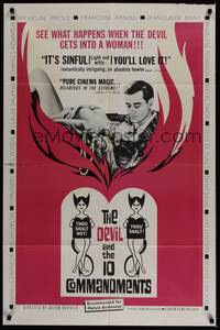 5b243 DEVIL & THE 10 COMMANDMENTS 1sh '62 see what happens when the devil gets into a woman!!!