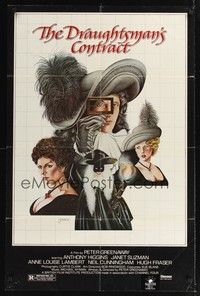 5b273 DRAUGHTSMAN'S CONTRACT 1sh '83 Peter Greenaway, cool artwork of cast by Sparacio!
