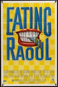 5b289 EATING RAOUL style B 1sh '82 classic Paul Bartel black comedy, great foot-in-mouth art!