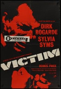 5b912 VICTIM English 1sh '61 homosexual Dirk Bogarde is blackmailed, directed by Basil Dearden!