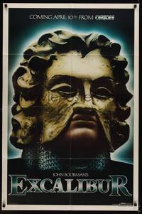 5b301 EXCALIBUR teaser 1sh '81 John Boorman directed, Robert Addie as Mordred in mask!