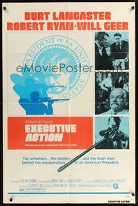 5b302 EXECUTIVE ACTION 1sh '73 Burt Lancaster, Robert Ryan, Will Geer, JFK assassination!