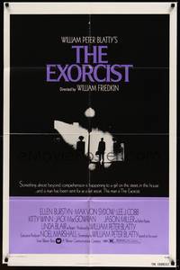 5b303 EXORCIST 1sh '74 William Friedkin, Max Von Sydow, William Peter Blatty horror classic!
