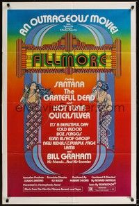 5b317 FILLMORE 1sh '72 Grateful Dead, Santana, rock & roll concert, cool Byrd art!