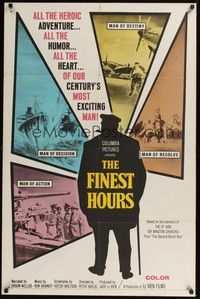 5b319 FINEST HOURS 1sh '64 Winston Churchill, the century's most exciting man!