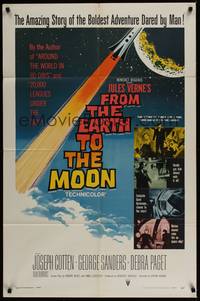 5b347 FROM THE EARTH TO THE MOON 1sh '58 Jules Verne's boldest adventure dared by man!