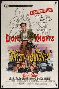 5b355 GHOST & MR. CHICKEN 1sh '66 scared Don Knotts fighting spooks, kooks, and crooks!