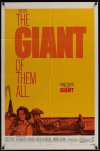 5b356 GIANT 1sh R70 James Dean, Elizabeth Taylor, Rock Hudson, directed by George Stevens!
