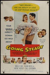 5b369 GOING STEADY 1sh '58 Molly Bee is in love with Alan Reed & Mom and Dad are going crazy!