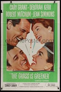 5b383 GRASS IS GREENER 1sh '61 Cary Grant, Deborah Kerr, Robert Mitchum, Jean Simmons!