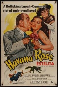 5b407 HAVANA ROSE 1sh '51 sexy Cuban Estelita Rodriguez, Bill Williams!