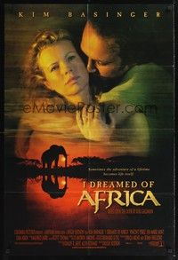 5b438 I DREAMED OF AFRICA int'l DS 1sh '00 great huge close up of Kim Basinger & Vincent Perez!