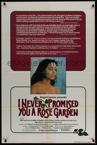 5b439 I NEVER PROMISED YOU A ROSE GARDEN 1sh '77 mental patient Kathleen Quinlan, Roger Corman!
