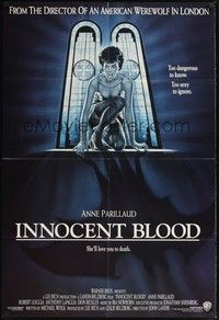 5b450 INNOCENT BLOOD int'l 1sh '92 Casaro art of vampire Anne Parillaud, directed by John Landis!