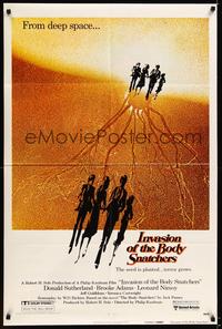 5b454 INVASION OF THE BODY SNATCHERS advance 1sh '78 Kaufman classic remake of space invaders!