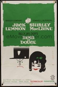 5b457 IRMA LA DOUCE style B 1sh '63 Billy Wilder, great art of Shirley MacLaine & Jack Lemmon!