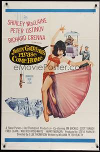 5b470 JOHN GOLDFARB, PLEASE COME HOME 1sh '64 sexy image of dancer Shirley MacLaine!