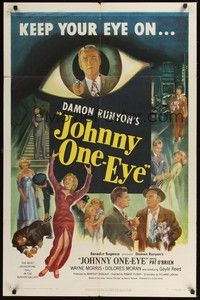 5b471 JOHNNY ONE-EYE 1sh '50 Damon Runyon, Pat O'Brien, cool artwork!