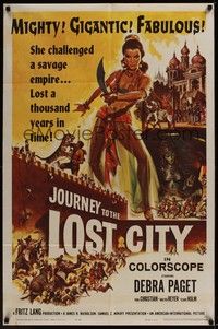5b472 JOURNEY TO THE LOST CITY 1sh '59 directed by Fritz Lang, art of sexy Arabian Debra Paget!