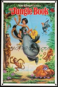 5b474 JUNGLE BOOK DS 1sh R90 Walt Disney cartoon classic, great art of characters!